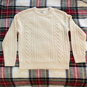 J Crew Rugged Merino Wool Cable Knit Sweater